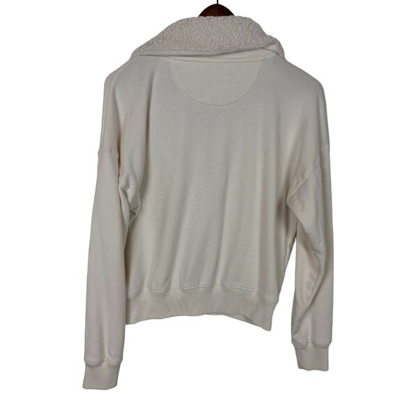 American Eagle Henley Sherpa Collar Cream Sweater Women’s Small - Picture 4 of 7